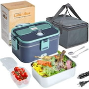 HOUFIY 60W Electric Lunch Box Food Heated,12V 24V 110V 1.8L Portable Food Warmer Heater for Car/Home/Office